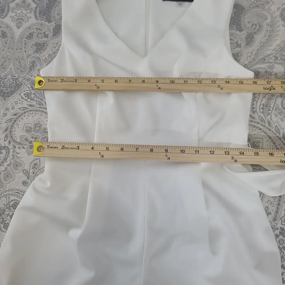 Andrew Marc sleeveless wide leg ladies jumpsuit Ivory size 6 wedding resort wear - Picture 7 of 9